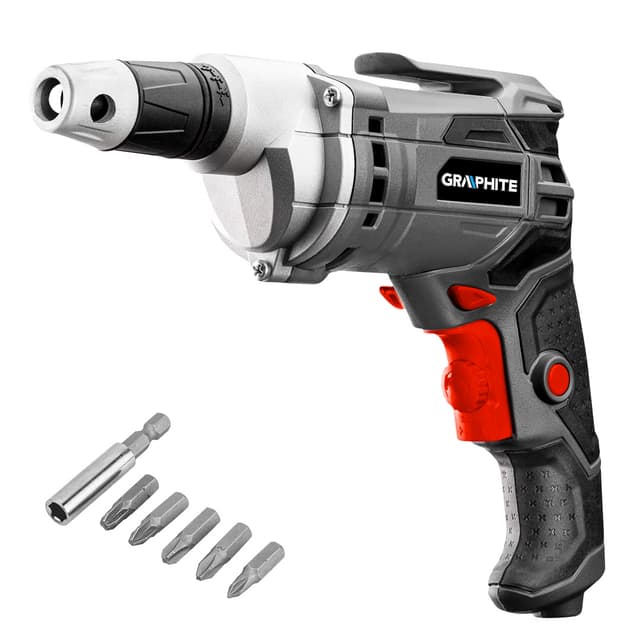 GRAPHITE Csavarozógép, gipszkartonhoz/építőlemezekhez, kuplungos 230V/520W, 0-4200 fordulat/perc, hordtáska (58G794)