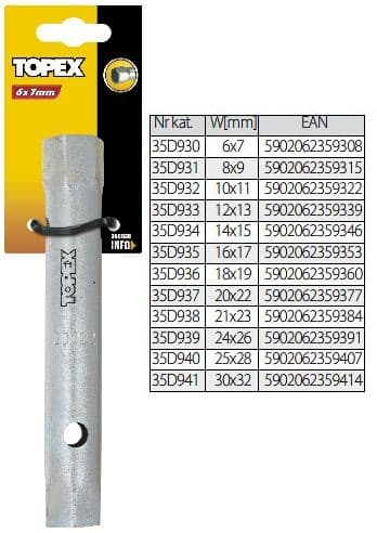 CSŐKULCS TOPEX 35D934 14X15 MM