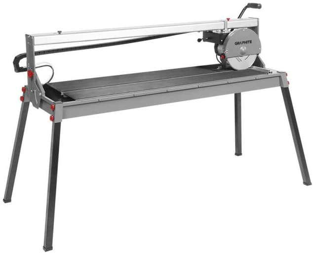 GRAPHITE Csempevágó gép, 1500W, 250X25,4mm-es tárcsa, 1200mm vágáshossz, vízhűtés, (59G892)