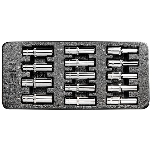NEO Dugókulcskészlet hosszú 1/2” 14db, 8-21mm, műhelykocsitálcával (84-243)
