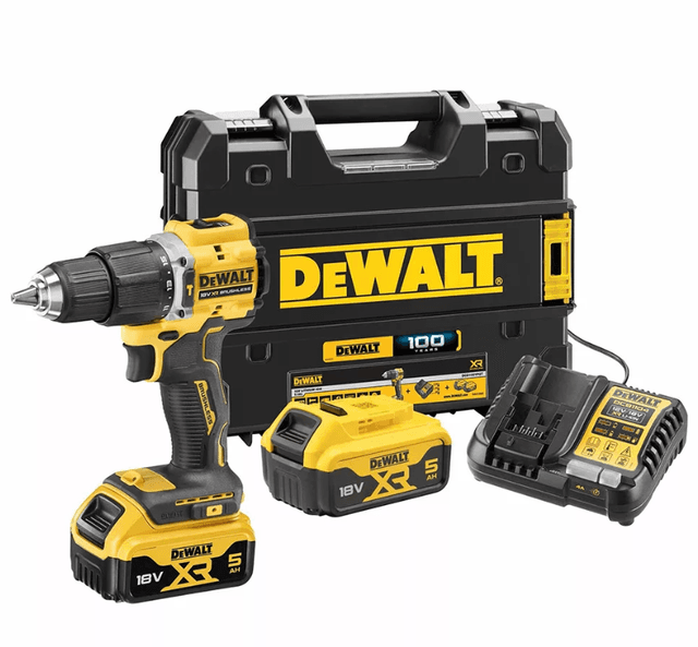 DeWalt DCD100YP2T-QW akkus ütvefúró-csavarozó 18 V , Szénkefementes 2 x 5 Ah akku + töltő TSTAK kofferben